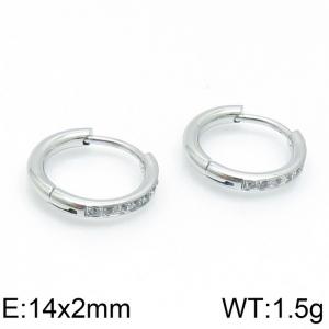 Stainless Steel Stone&Crystal Earring - KE103403-WM