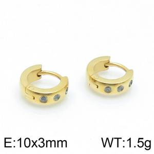 Stainless Steel Stone&Crystal Earring - KE103407-WM