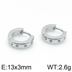 Stainless Steel Stone&Crystal Earring - KE103408-WM