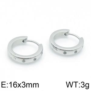 Stainless Steel Stone&Crystal Earring - KE103410-WM