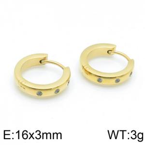 Stainless Steel Stone&Crystal Earring - KE103411-WM