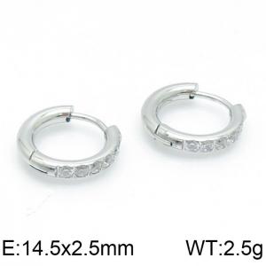 Stainless Steel Stone&Crystal Earring - KE103414-WM