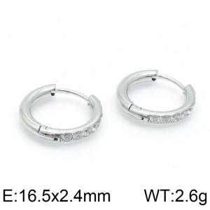 Stainless Steel Stone&Crystal Earring - KE103417-WM