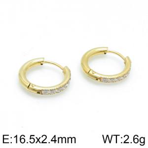 Stainless Steel Stone&Crystal Earring - KE103418-WM