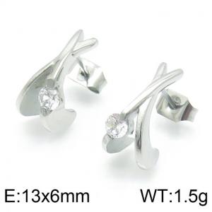 Stainless Steel Stone&Crystal Earring - KE103471-YX