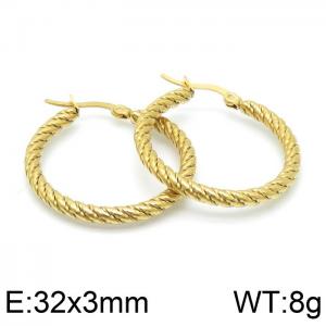 SS Gold-Plating Earring - KE103479-YX