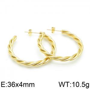 SS Gold-Plating Earring - KE103485-YX