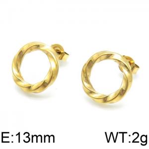 SS Gold-Plating Earring - KE103489-YX