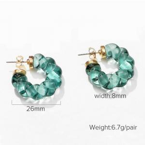 Stainless Steel Stone&Crystal Earring - KE103552-WGJD