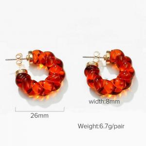 Stainless Steel Stone&Crystal Earring - KE103553-WGJD