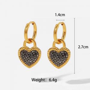 Stainless Steel Stone&Crystal Earring - KE103559-WGJD