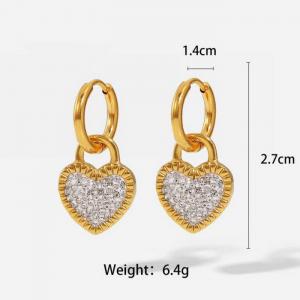 Stainless Steel Stone&Crystal Earring - KE103560-WGJD