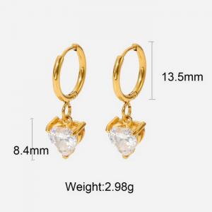 Stainless Steel Stone&Crystal Earring - KE103583-WGJD