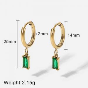 Stainless Steel Stone&Crystal Earring - KE103587-WGJD