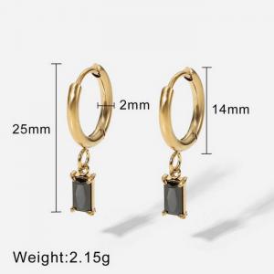 Stainless Steel Stone&Crystal Earring - KE103588-WGJD