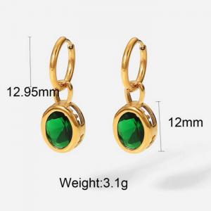 Stainless Steel Stone&Crystal Earring - KE103597-WGJD