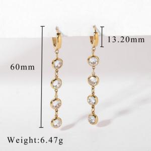 Stainless Steel Stone&Crystal Earring - KE103598-WGJD