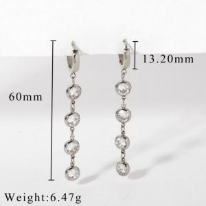 Stainless Steel Stone&Crystal Earring - KE103599-WGJD