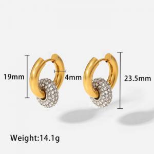 Stainless Steel Stone&Crystal Earring - KE103604-WGJD