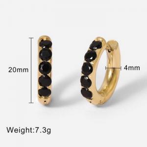 Stainless Steel Stone&Crystal Earring - KE103613-WGJD