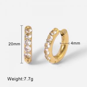 Stainless Steel Stone&Crystal Earring - KE103615-WGJD