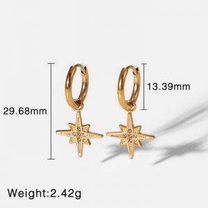 Stainless Steel Stone&Crystal Earring - KE103627-WGJD