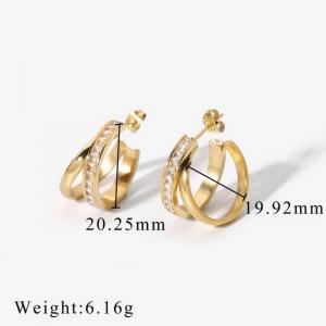 Stainless Steel Stone&Crystal Earring - KE103628-WGJD