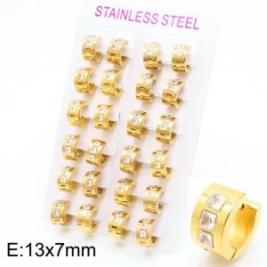 Stainless Steel Stone&Crystal Earring - KE103803-XY