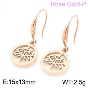 SS Rose Gold-Plating Earring - KE103834-Z