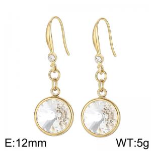 Stainless Steel Stone&Crystal Earring - KE103887-Z