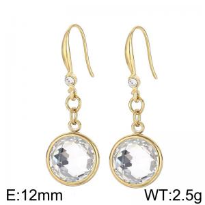 Stainless Steel Stone&Crystal Earring - KE103890-Z