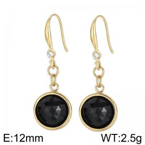 Stainless Steel Stone&Crystal Earring - KE103892-Z