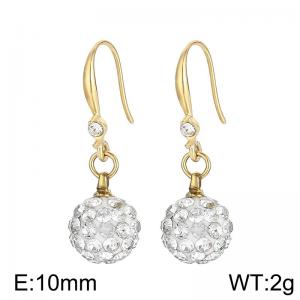 Stainless Steel Stone&Crystal Earring - KE103896-Z