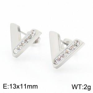 Stainless Steel Stone&Crystal Earring - KE104135-K