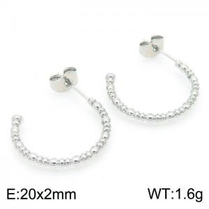 French titanium steel half ring ladies simple stud earrings - KE104525-Z