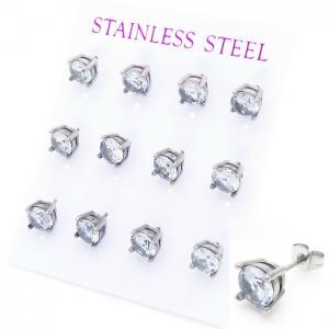 Stainless Steel Stone&Crystal Earring - KE104750-HR