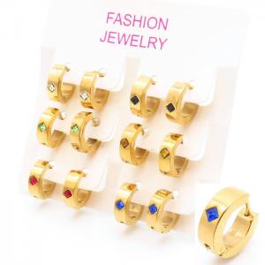 Stainless Steel Stone&Crystal Earring - KE105238-KYL