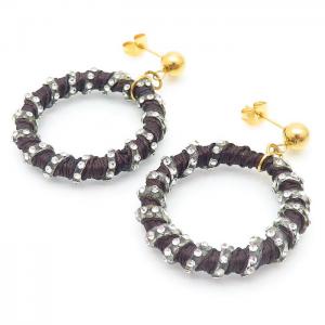 Stainless Steel Stone&Crystal Earring - KE105270-KYL