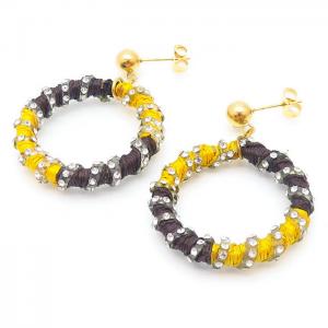 Stainless Steel Stone&Crystal Earring - KE105271-KYL