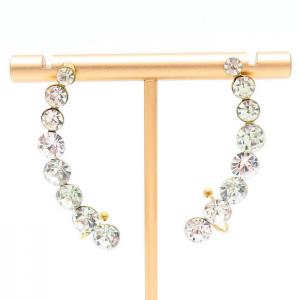 Stainless Steel Stone&Crystal Earring - KE105276-KYL