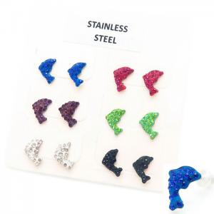 Stainless Steel Stone&Crystal Earring - KE105292-KYL