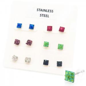 Stainless Steel Stone&Crystal Earring - KE105298-KYL