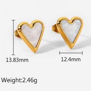 Fashion and trendy stainless steel heart-shaped earrings - KE105493-WGJT