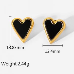 Fashion and trendy stainless steel heart-shaped earrings - KE105494-WGJT