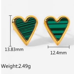 Fashion and trendy stainless steel heart-shaped earrings - KE105495-WGJT