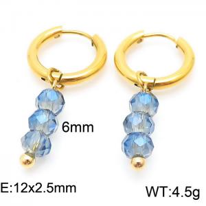 Titanium steel simple circle fringe crystal beads removable new female ear ring - KE105601-Z