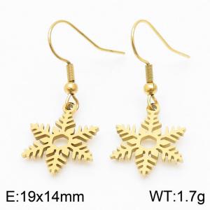 Women Gold-Plated Stainless Steel Delicate Snowflake Earrings - KE105834-Z