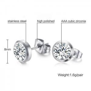 Stainless Steel Stone&Crystal Earring - KE105850-WGSF