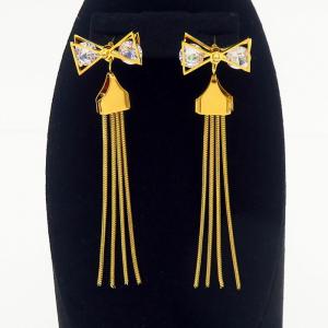 Stainless Steel Stone&Crystal Earring - KE105888-PY