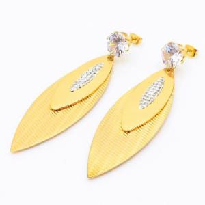 Stainless Steel Stone&Crystal Earring - KE105978-TLA